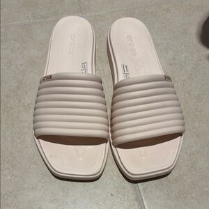 CROCS Women's Beige Slide Sandals